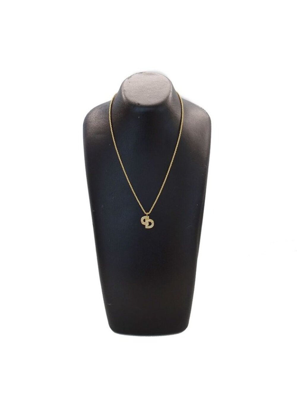 Dior Necklace Rhinestone Logo Gold - Picture 7 of 7